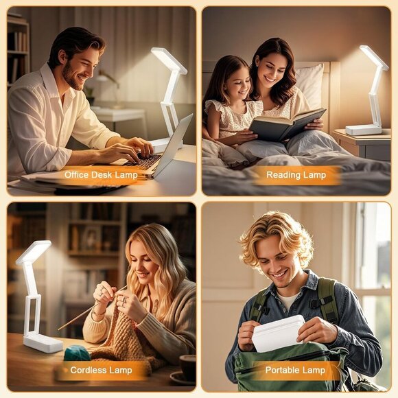 Desk Lamps for Home Office, 3600mAh Reading Light Mini Lamp, 3 Colors+Dimmable D - Picture 6 of 8